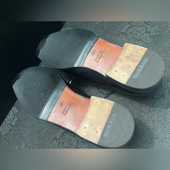 HERMES Classic Black Cap Toe Lace up Mens Leather Oxfords Size:EU 43 1/2/US 10.5 - Picture 11 of 16